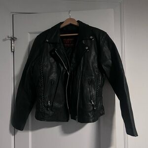 Sleek Black Leather Jacket